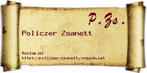 Policzer Zsanett névjegykártya